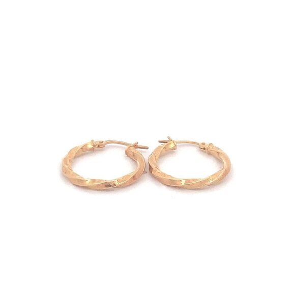 18K Yellow Gold Earrings Hoops Small 1.20 grams - Picture 12 of 13
